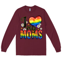 Burgundy i love my moms Long Sleeve Tee - Zillion Design Studio
