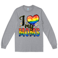 Heather Grey i love my moms Long Sleeve Tee - Zillion Design Studio