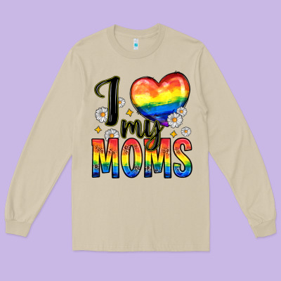 I Love My Moms Long Sleeve Tee Designed By Zillion Design Studio