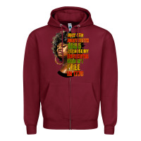 Burgundy juneteenth 1885 because my ancestors weren't free in 1776 black woman Zipper Hoodie - HRA Design Shop