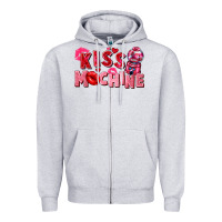 Heather Grey kiss machine Zipper Hoodie - FaDigitalArtStudio