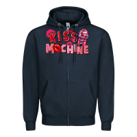 Navy kiss machine Zipper Hoodie - FaDigitalArtStudio