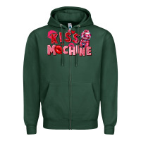 Sports Green kiss machine Zipper Hoodie - FaDigitalArtStudio