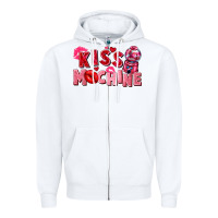 White kiss machine Zipper Hoodie - FaDigitalArtStudio