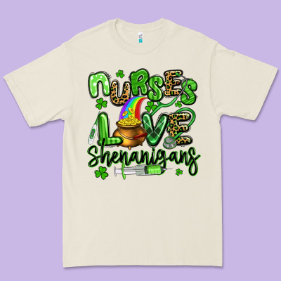 Nurses Love Shenanigans St Patricks Day Premium Tee Designed By Artiststas