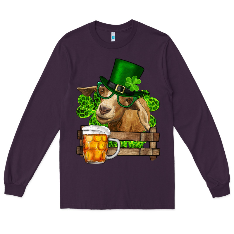 St. Patrick's Day Goat And Beer Long Sleeve Tee by RanaPortraitStore | Teevron