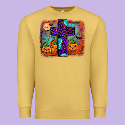 Halloween Cross Premium Sweatshirt Designed By Jahusdesignshop