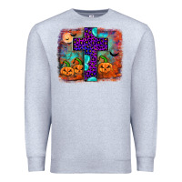 Heather Grey halloween cross Premium Sweatshirt - JahusDesignShop