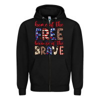 Black Home of the free because of the brave Zipper Hoodie - Neo Western