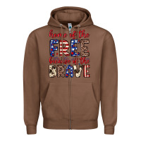 Chestnut Home of the free because of the brave Zipper Hoodie - Neo Western