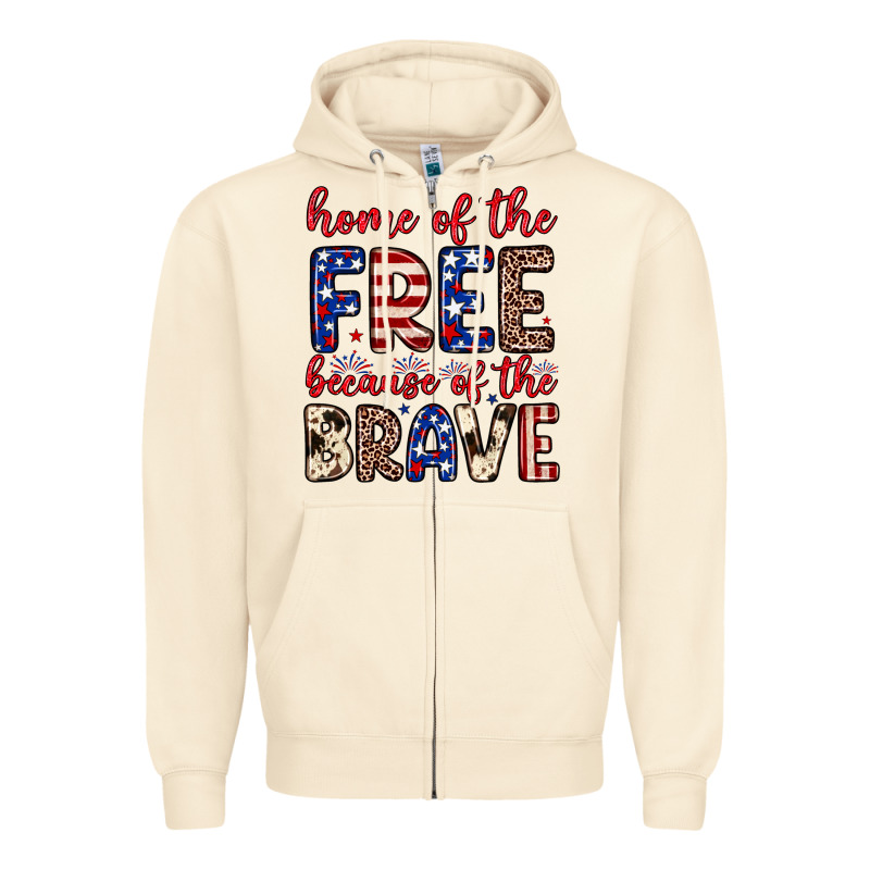 Home Of The Free Because Of The Brave Zipper Hoodie by Neo Western | Teevron