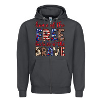 Smoke Home of the free because of the brave Zipper Hoodie - Neo Western