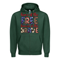 Sports Green Home of the free because of the brave Zipper Hoodie - Neo Western