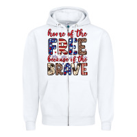 White Home of the free because of the brave Zipper Hoodie - Neo Western