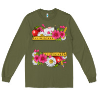 Army Green floral teacher Long Sleeve Tee - texasbilliewilder