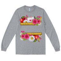 Heather Grey floral teacher Long Sleeve Tee - texasbilliewilder
