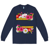 Navy floral teacher Long Sleeve Tee - texasbilliewilder