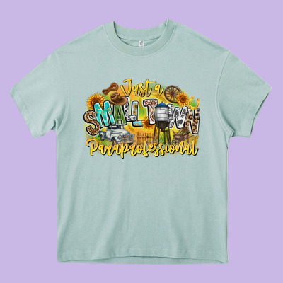 Just Small Town Paraprofessional Heavy Core Tee Designed By Cowhidedigitalart