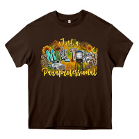Chocolate Brown just small town paraprofessional Heavy Core Tee - CowhideDigitalArt