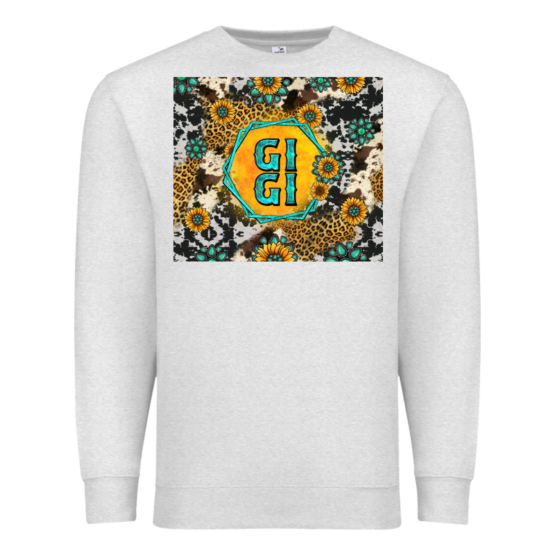 Gigi Sunflower Turquoise Premium Sweatshirt by Jasminsmagicworld | Teevron