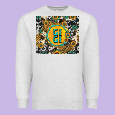 Gigi Sunflower Turquoise Premium Sweatshirt Designed By Jasminsmagicworld