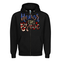 Black Honor the brave Zipper Hoodie - Neo Western