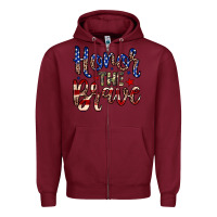 Burgundy Honor the brave Zipper Hoodie - Neo Western