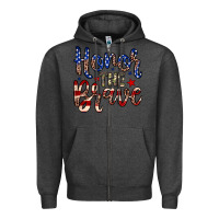 Charcoal Heather Honor the brave Zipper Hoodie - Neo Western