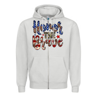 Dove Grey Honor the brave Zipper Hoodie - Neo Western