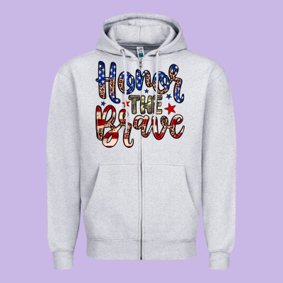 Honor The Brave Zipper Hoodie Designed By Neo Western