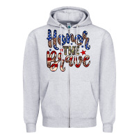 Heather Grey Honor the brave Zipper Hoodie - Neo Western