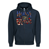 Navy Honor the brave Zipper Hoodie - Neo Western