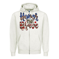 Oatmeal Heather Honor the brave Zipper Hoodie - Neo Western