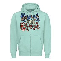 Seafoam Honor the brave Zipper Hoodie - Neo Western