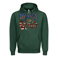 Sports Green Honor the brave Zipper Hoodie - Neo Western