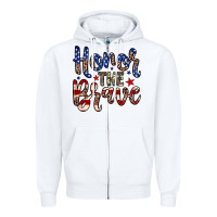 White Honor the brave Zipper Hoodie - Neo Western