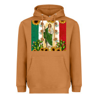 Meerkat San Judas with Mexican Flag Heavyweight Hoodie - JahusDesignShop