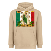 Mushroom San Judas with Mexican Flag Heavyweight Hoodie - JahusDesignShop
