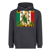Smoke San Judas with Mexican Flag Heavyweight Hoodie - JahusDesignShop