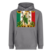 Storm San Judas with Mexican Flag Heavyweight Hoodie - JahusDesignShop