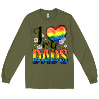 Army Green i love my dads Long Sleeve Tee - Zillion Design Studio
