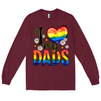 Burgundy i love my dads Long Sleeve Tee - Zillion Design Studio