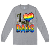 Heather Grey i love my dads Long Sleeve Tee - Zillion Design Studio