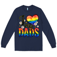 Navy i love my dads Long Sleeve Tee - Zillion Design Studio