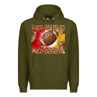 Army Green team color red and gold football Premium Hoodie - MaliasSmallBusiness