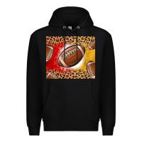 Black team color red and gold football Premium Hoodie - MaliasSmallBusiness