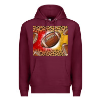 Burgundy team color red and gold football Premium Hoodie - MaliasSmallBusiness