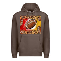 Coffee team color red and gold football Premium Hoodie - MaliasSmallBusiness