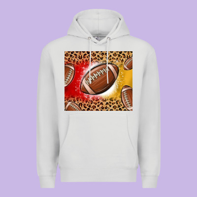Team Color Red And Gold Football Premium Hoodie Designed By Maliassmallbusiness