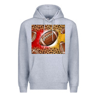 Heather Grey team color red and gold football Premium Hoodie - MaliasSmallBusiness